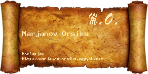 Marjanov Orsika névjegykártya